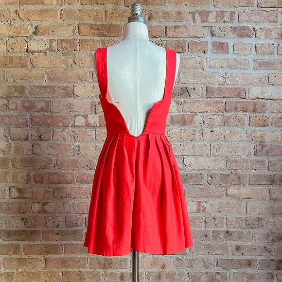 BNWT ASOS Tomato Red Linen Bow Dress - Picture 6 of 12